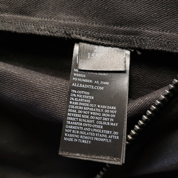 All Saints Faux Leather Pencil Skirt 00 - Picture 4 of 6